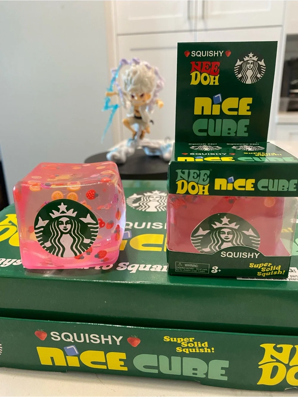 Starbucks Pink Strawberry Squishy Nice Cube with Fruit Accents